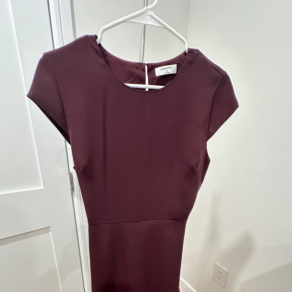 Babaton Open Back Dress in Burgundy